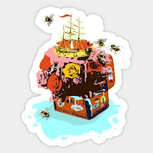 TRAVELING WITH ROSES Sticker